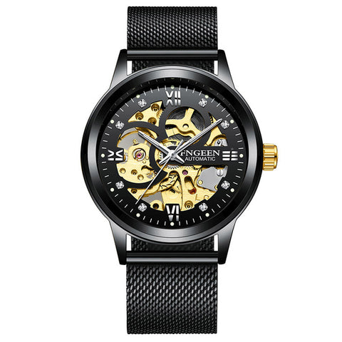T-WINNER Black Stainless Steel Watch
