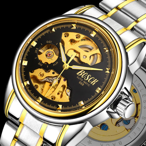 SEASONAL Gold Automatic Mechanical Men Watch